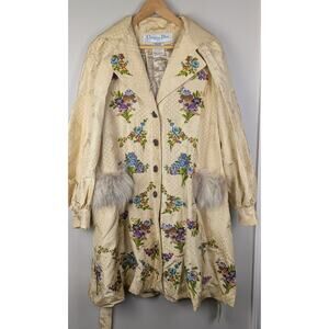 Christian Dior Boutique Embroidered Silk Coat F/W 2002 Galliano US 8/ FR 40